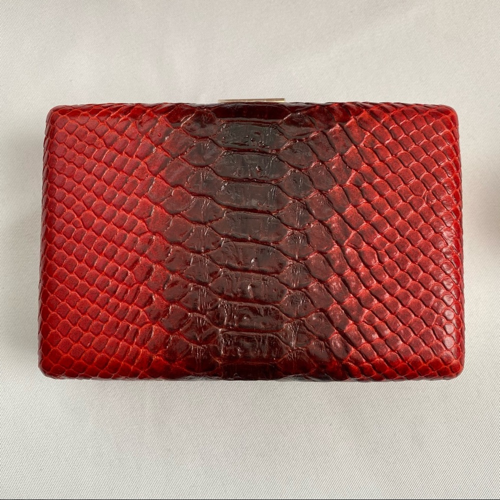 BNWT Banana Republic red leather clutch